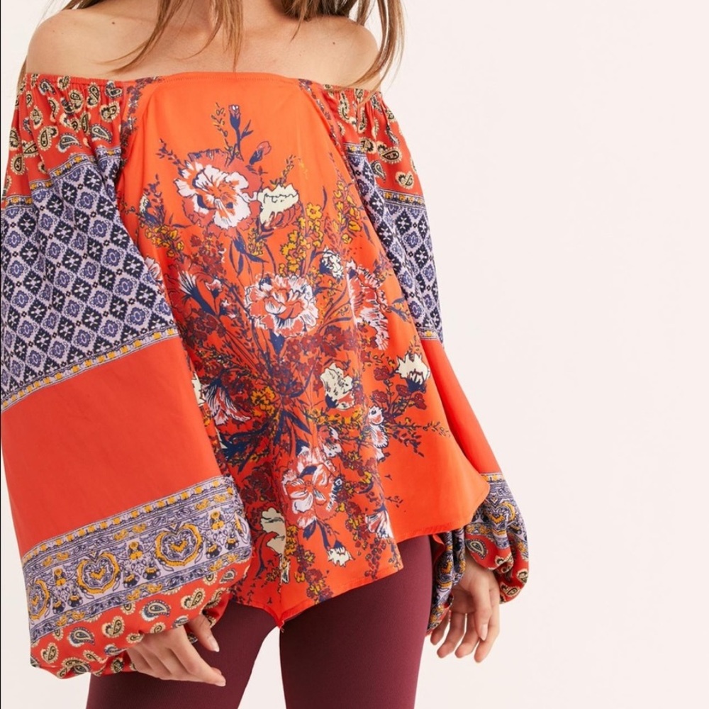 Free People Cherry Combo Versatile Top sz S